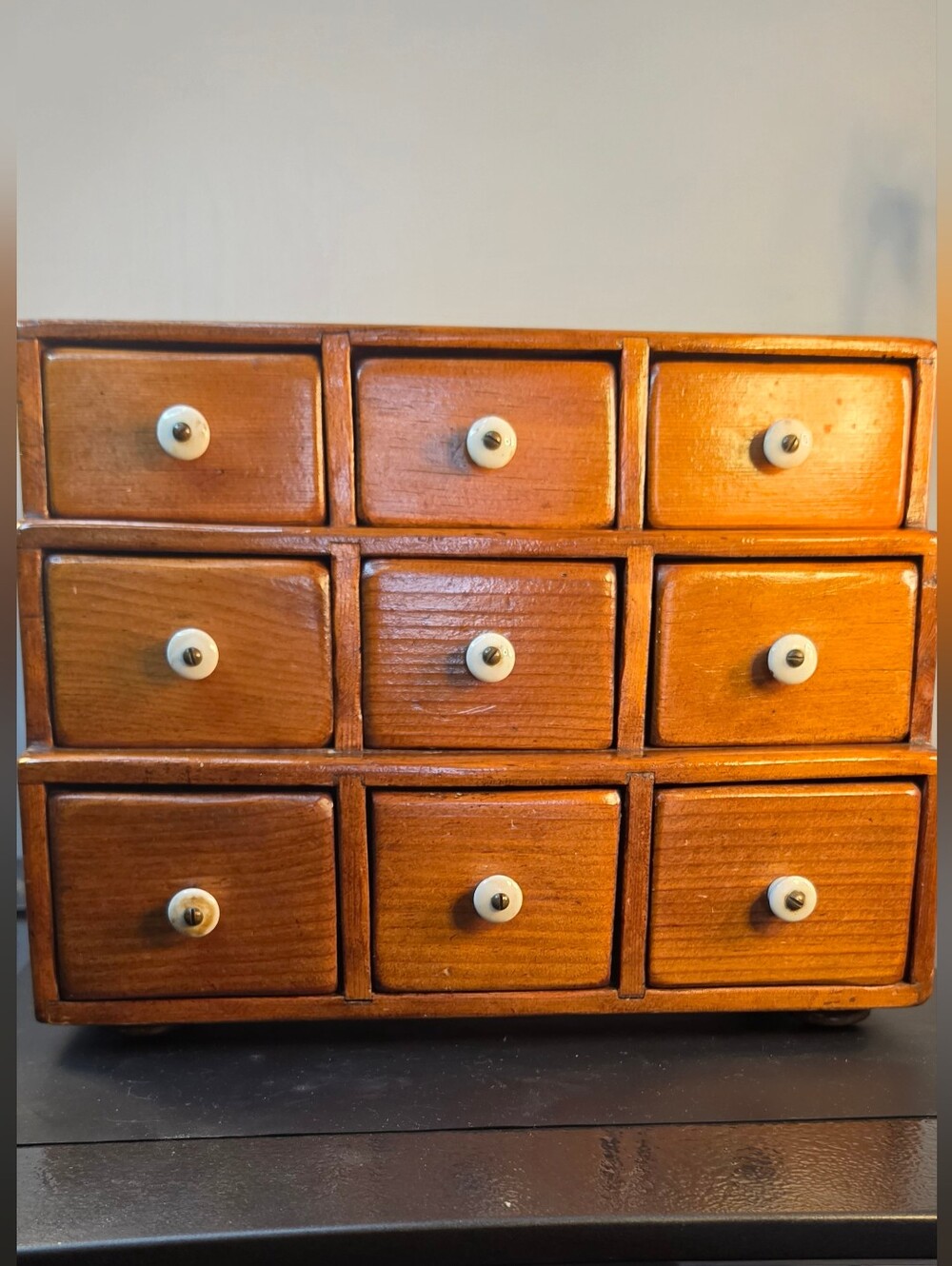 Wooden 9-Drawer Spice Organizer Chest - Brown